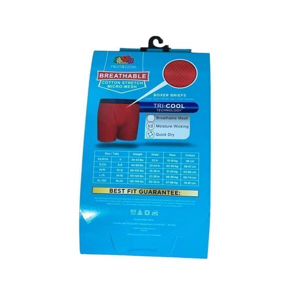 Fruit of the Loom Boxer Briefs Boys Size S (6-8) Cotton Mesh (2) 5 Packs - Picture 2 of 2